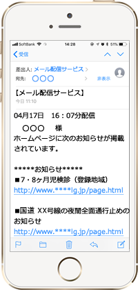 配信メールのイメージ